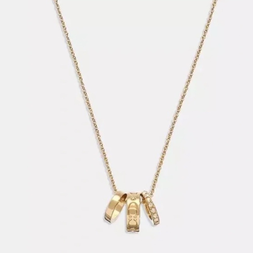 Coach Signature Rondell Necklace in Gold NWT - Picture 3 of 6